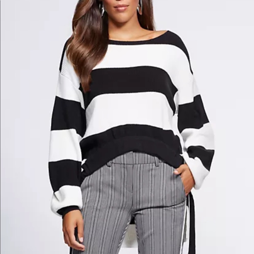 Gabrielle Union Collection Stripe Hi-Lo Sweater